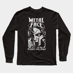 Vintage Bootleg Metal Face White Long Sleeve T-Shirt